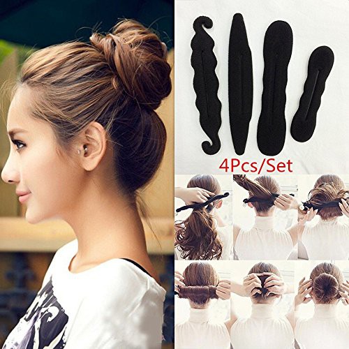 4 Pcs Set Magic Bun Maker Quick Messy Hair Bun Making Tool Donut