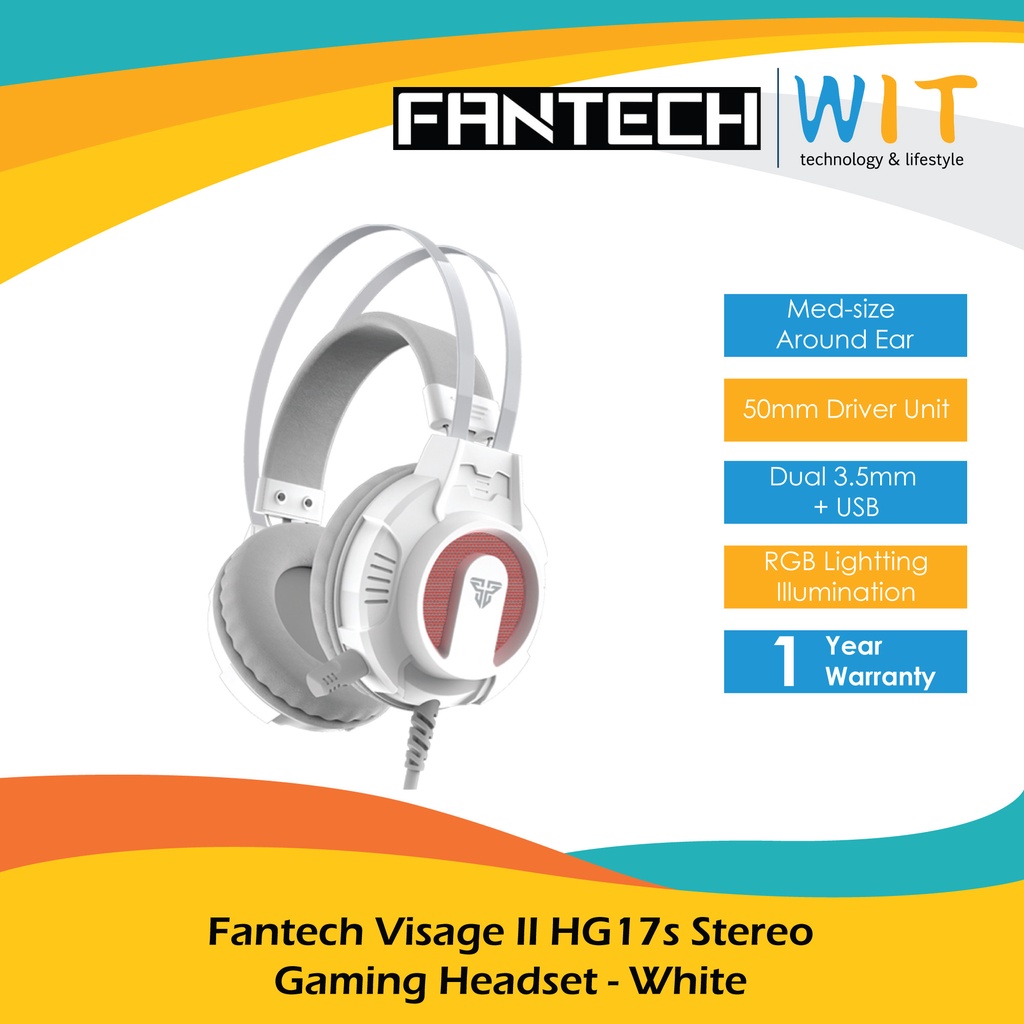 Fantech Visage II HG17s Stereo Gaming Headset - Black/White