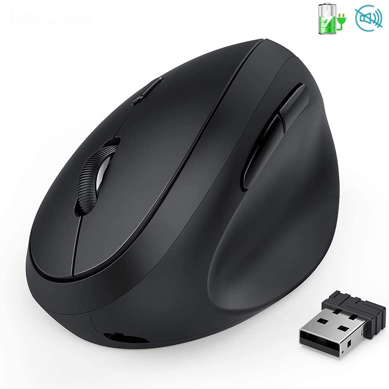 Jelly Comb Rechargeable 2.4GHz Wireless Mouse Ergonomic Vertical Mouse