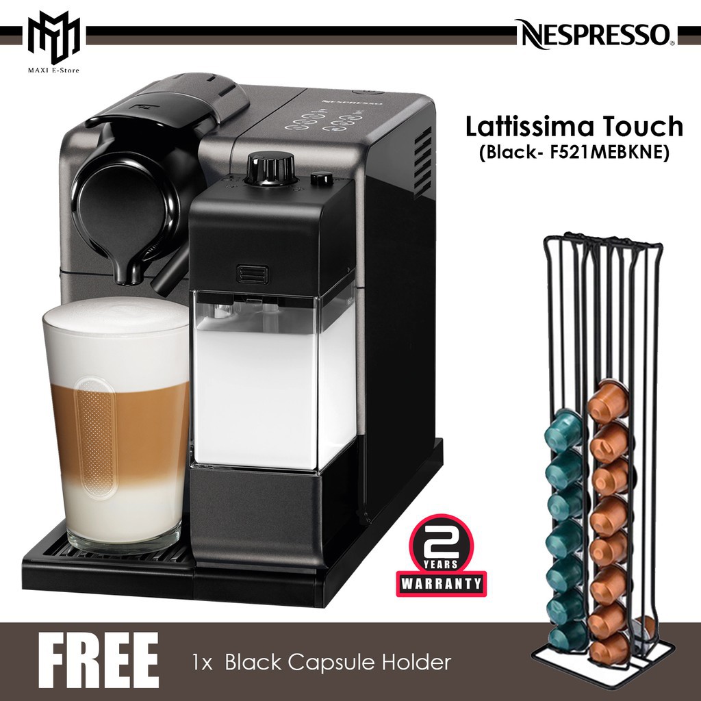 Nespresso Lattissima Touch Coffee Machine - Black [Free Capsule Rack] F521MEBKNE