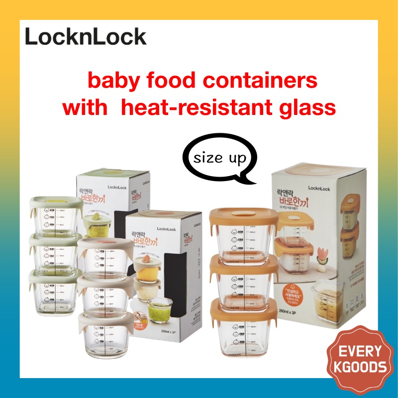 [locknlock] baby food container 230ml and 260ml, food storage, lock and lock container