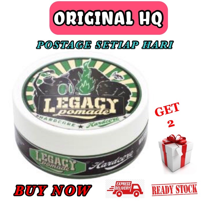 [ORIGINAL HQ] POMADE MURAH Legacy Pomade Hardcore 50g 100% Original ( ?Free Gift 2 Item? )