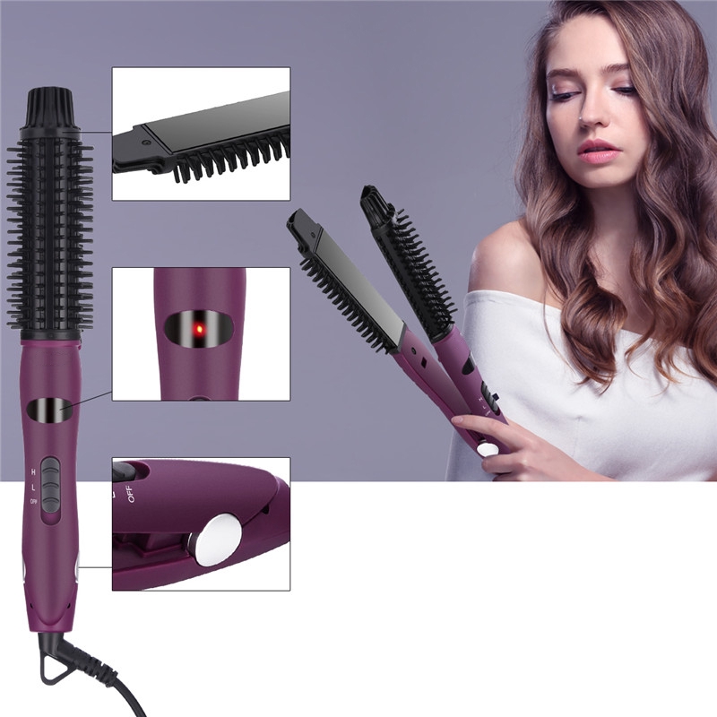 2 In 1 Portable Hair Curler Ceramics Straightener Cutter Straight Curl Styling  Tools Pelurus Rambut For | Shopee Malaysia