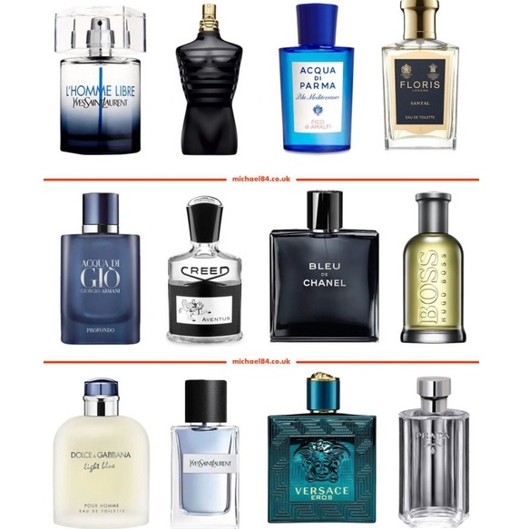 Reject Clearance Mix Brand Perfume Without Box For Men[Versace/Paco Rabbane/Chanel/Bvlgari/ect
