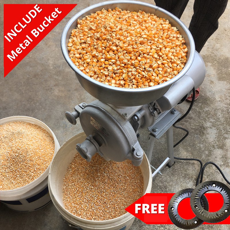 3kW Grain Corn Grinder Machine Dry Grain Poultry Feed Grinder Machine Mesin Dedak Hancur Serbuk Bijirin Crusher 玉米粉碎机