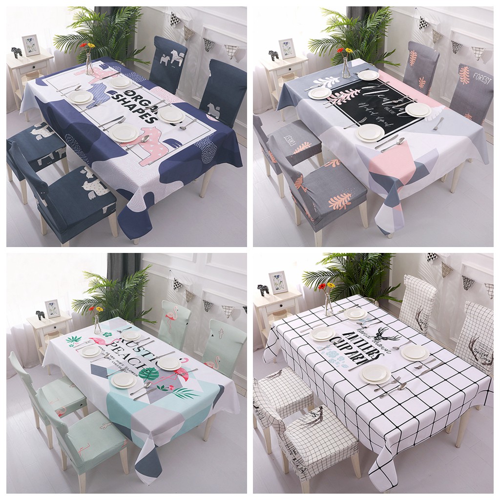 Waterproof Table Cloth Taplak Alas Meja Sarung Kerusi Makan Kitchen Dinning  Table Cover Chair Cover | Shopee Malaysia