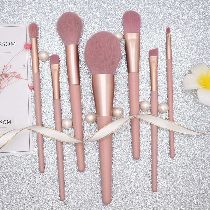 pink cosmetic brushes