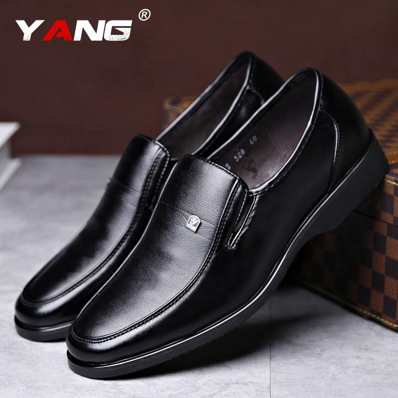 2020 New Men Business Casual Leather 