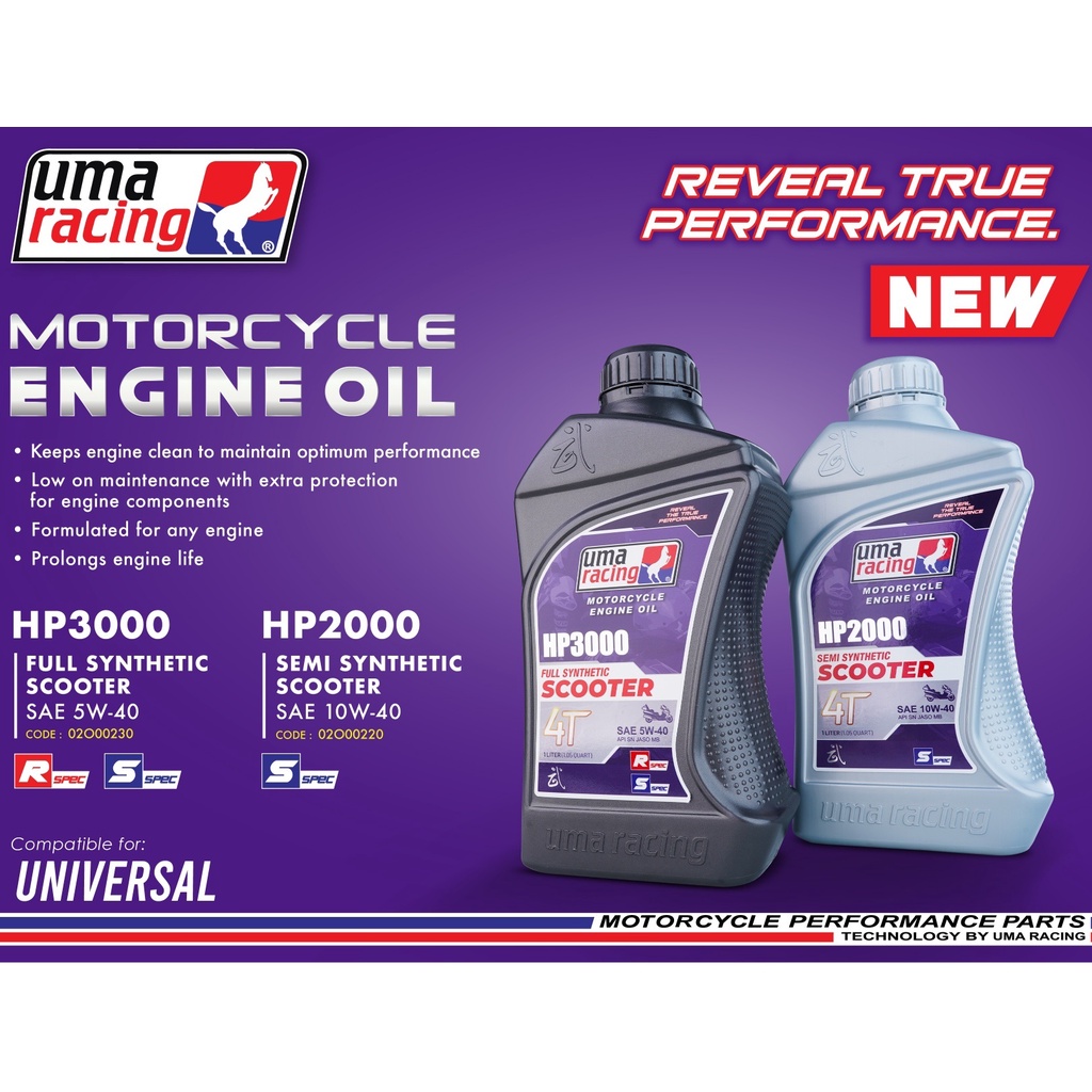UMA RACING SCOOTER ENGINE OIL 4T OIL 10W40 5W40 SEMI FULLY SYNTHETIC