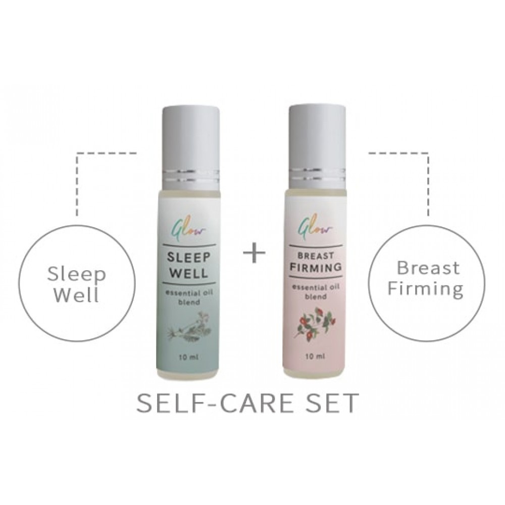 SELF-CARE SET - BUNDLE OF ESSENTIAL OIL FOR SLEEP WELL ROLL-ON BLEND FOR INSOMNIA AND BREAST FIRMING OIL BEAUTY ENHANCER