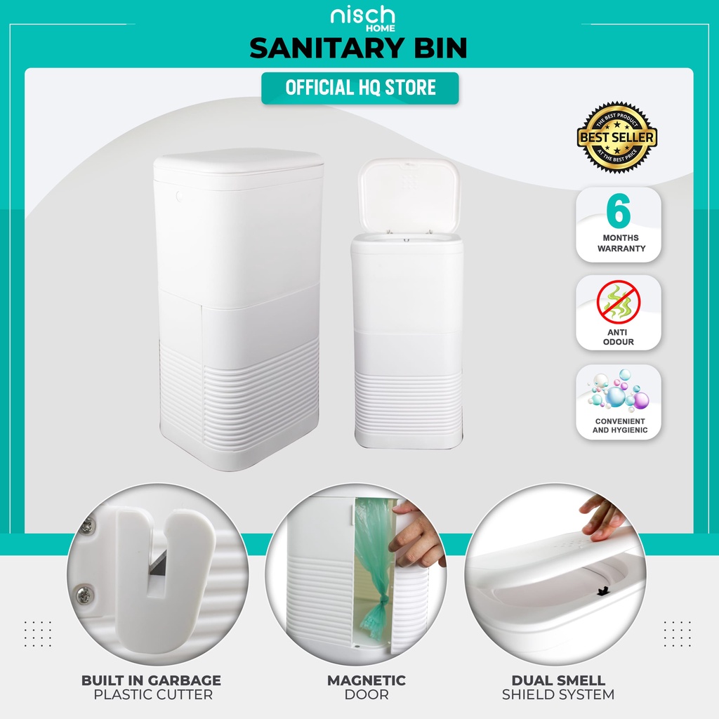 Diaper Bin No Odour, No Smell from Hugo Baby (Free Garbage Bag) High