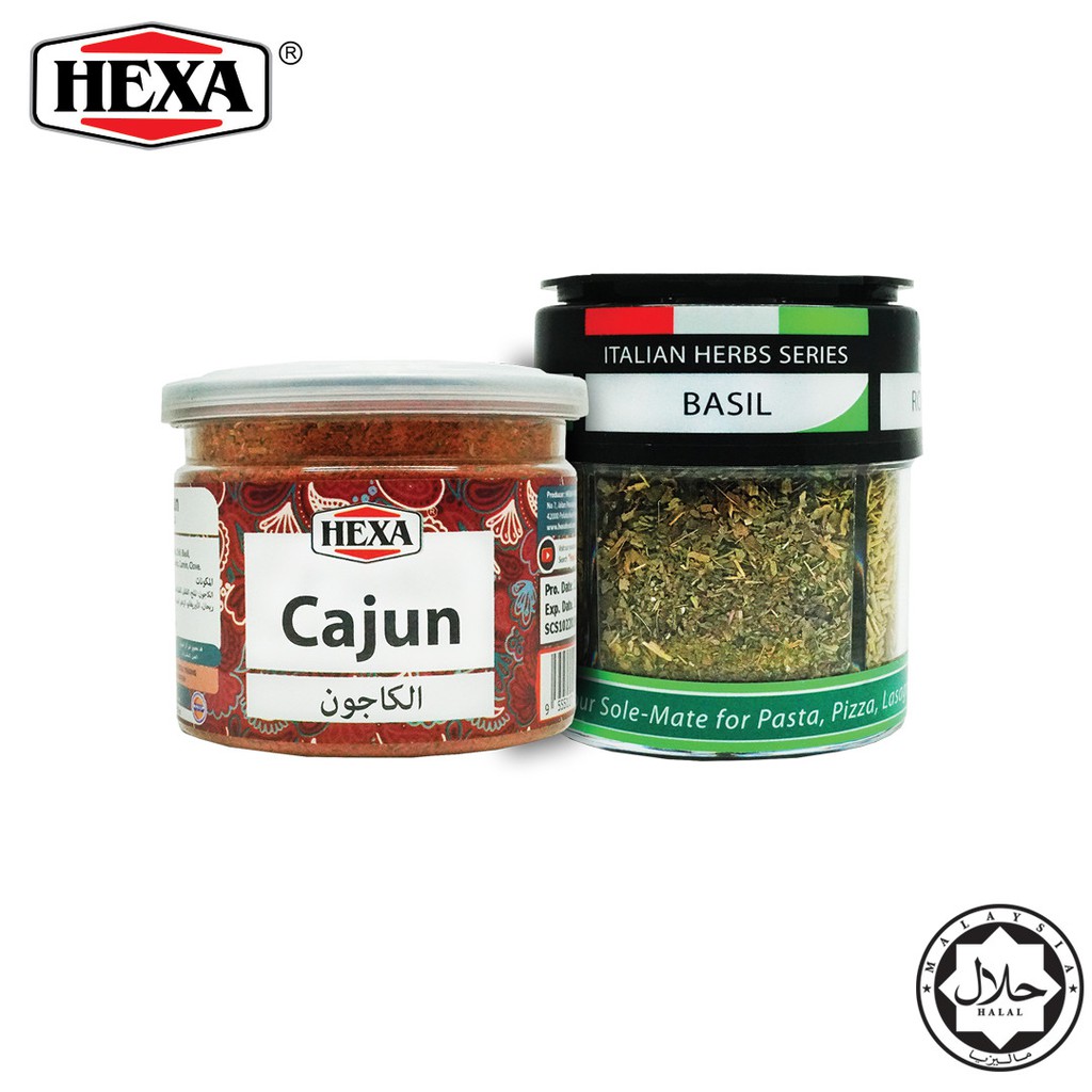 HEXA HALAL Cajun Spice 85gm 4IN1 Italian Dried Herbs Dried Basil
