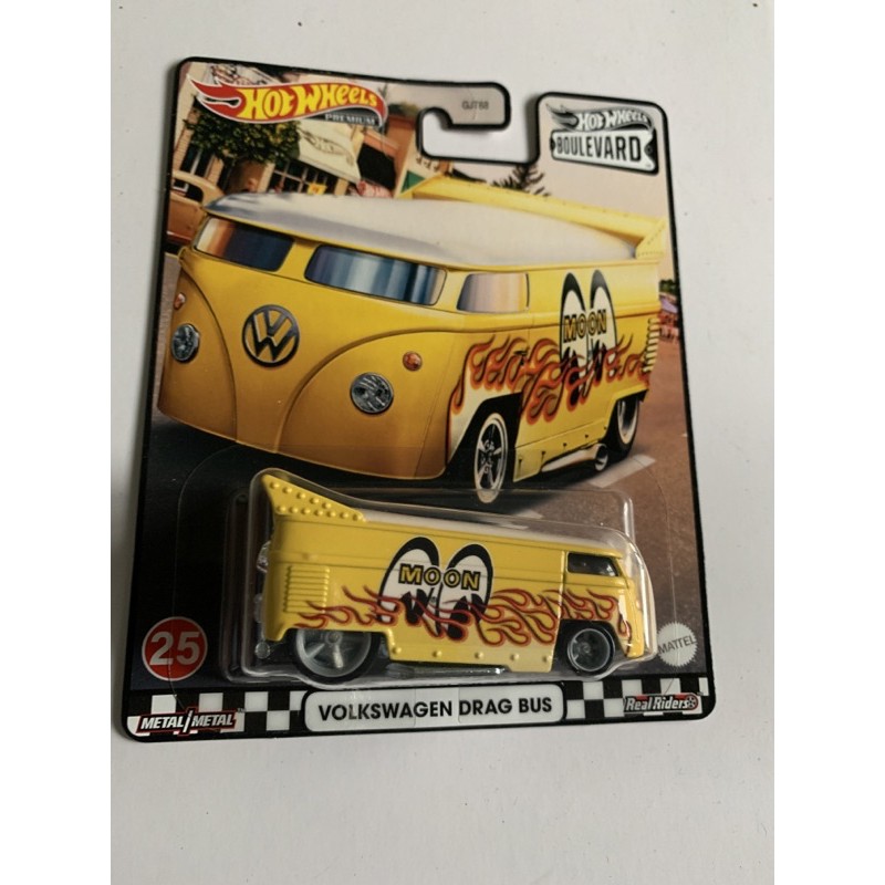 HOT WHEELS PREMIUM BOULEVARD VOLKSWAGEN DRAG BUS #25 MOON EYES HOT WHEELS PREMIUM BOULEVARD VOLKSWAGEN DRAG BUS #25 MOON EYES