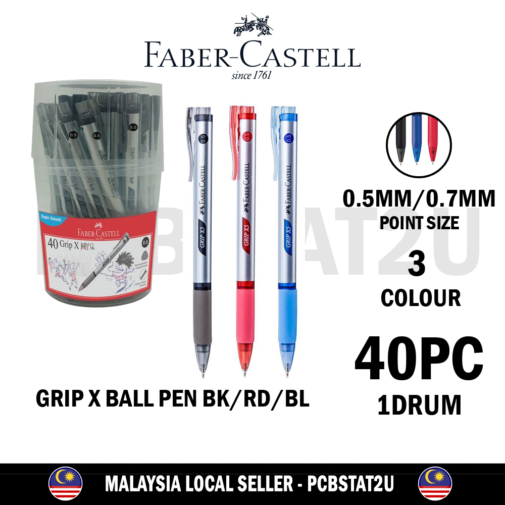 FaberCastell Grip X Ball Pen X5 (0.5mm) X7 (0.7mm) X10 (1.0mm) (40