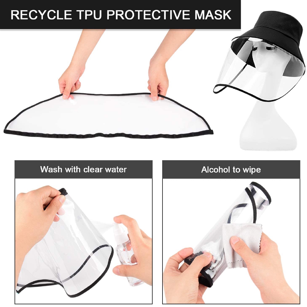 Full Face Isolation Anti Fog Protection Másk Anti-Spitting Removable Bucket Sun Hat for Outdoor Activitie Blaward Protective Safety Hat Anti-Saliva 
