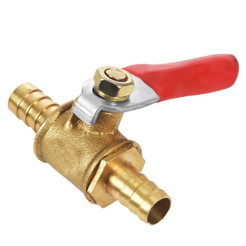 10mm Hose Barb Inline Brass Water/Air Gas Fuel Line Shut-off Ball Valve ...