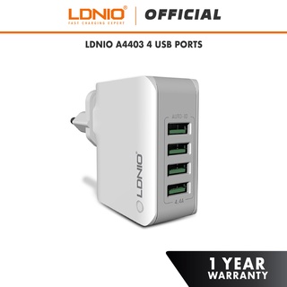 LDNIO A4403 Quadruple 4 USB Output Port Auto ID USB Charger (4.4A)