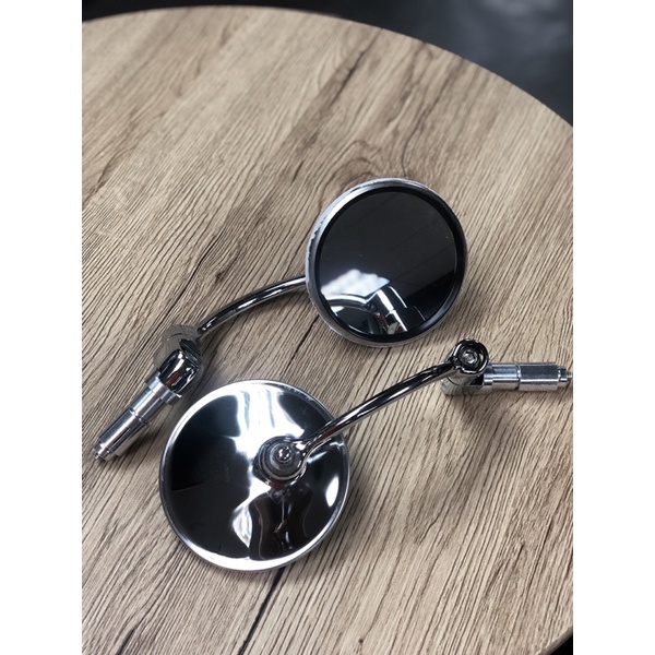 Chrome and rounded Bar end /handlebar side mirror for scooter/cafe