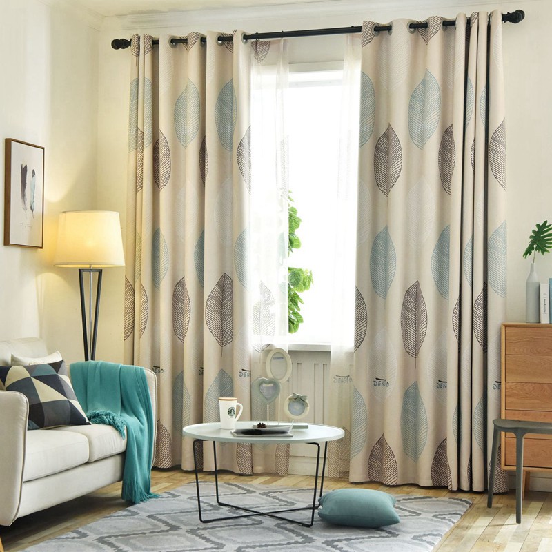 Leaf Curtain Bedroom Living Room Sliding Door Curtain Customize Sheer Voile Hook Grommet Top