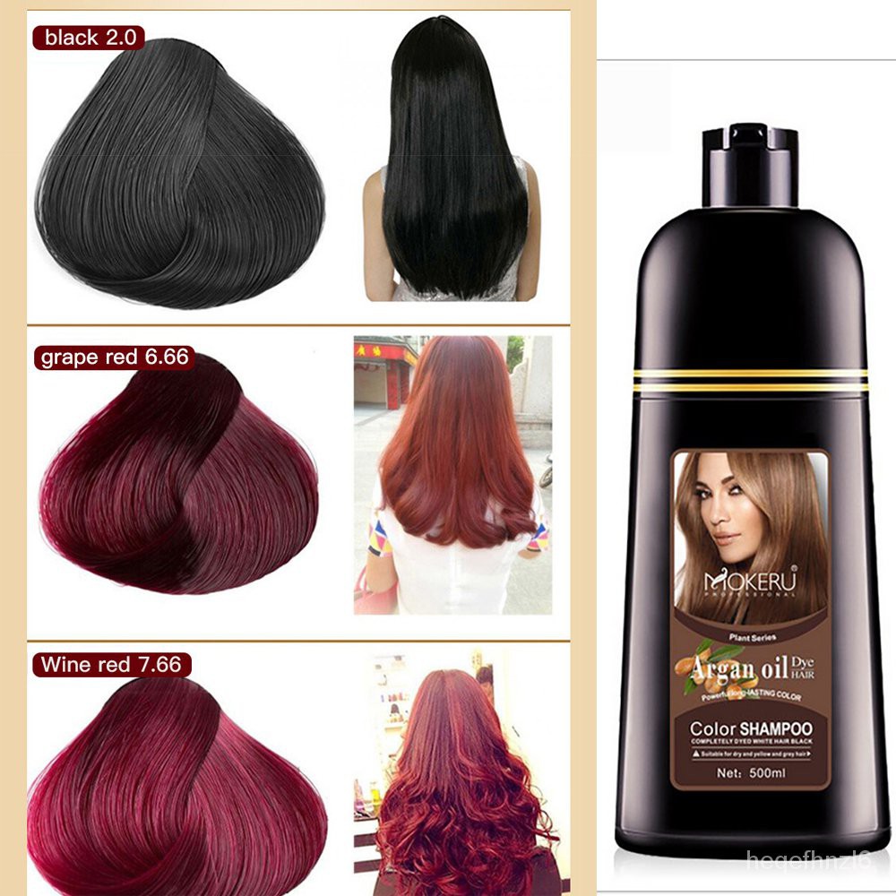 500ml Plant Extract Color Shampoo Argan Oil Hair Dye Permanent Long Lasting Hair  Dye Shampoo For Men Women Professional | Shopee Malaysia