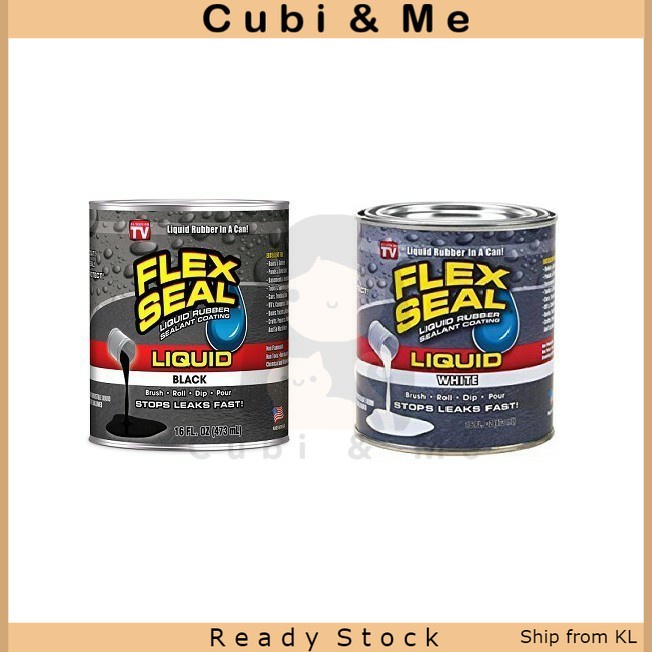 C&M Flex Seal Liquid Rubber Sealant Coating Black/White Color (473 ML