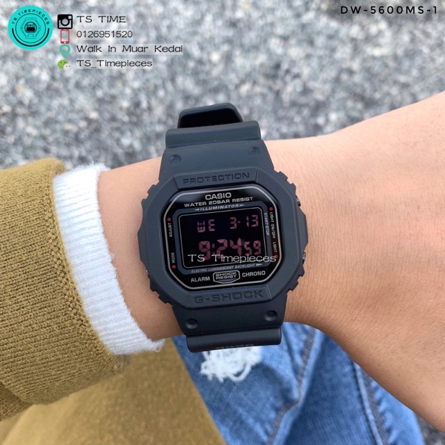 CASIO G SHOCK Petak Full Black DW-5600MS-1 / DW-5600MS-1D | Shopee Malaysia