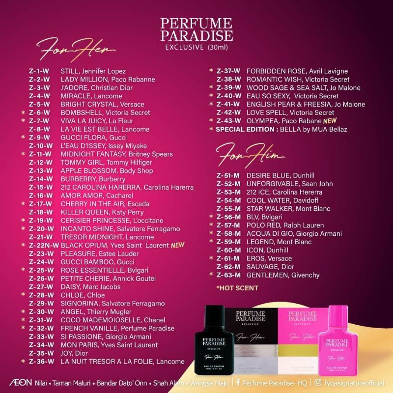 PERFUME PARADISE EXCLUSIVE 30ML | Shopee Malaysia