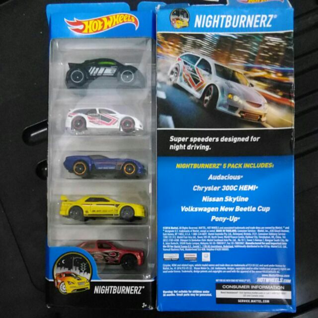 hot wheels nightburnerz 5 pack