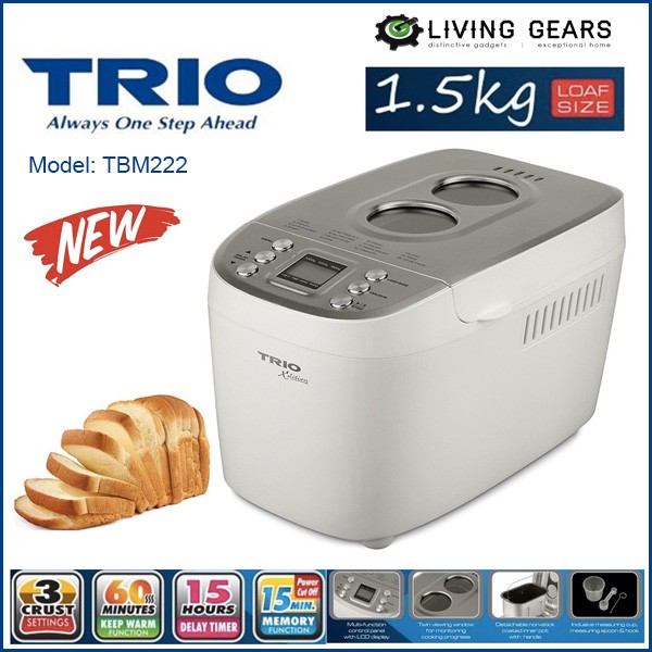 Trio Twin Blade Tbm 222 Tbm222 Homemade Non Stick Bread Maker Upgraded Model Tbm 106 Bm750 Tbm 111 Shopee Malaysia