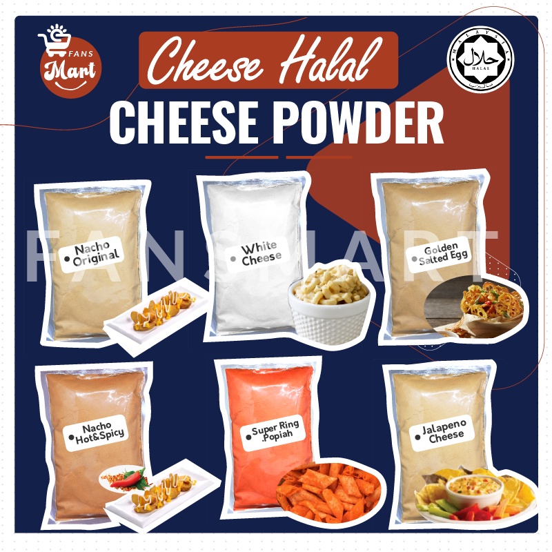 HALAL Cheese Powder cheesy Nacho Ori/Nacho Spicy/Supering/popiah cheese/White Cheddar/Jalapeno /Golden Salted Egg