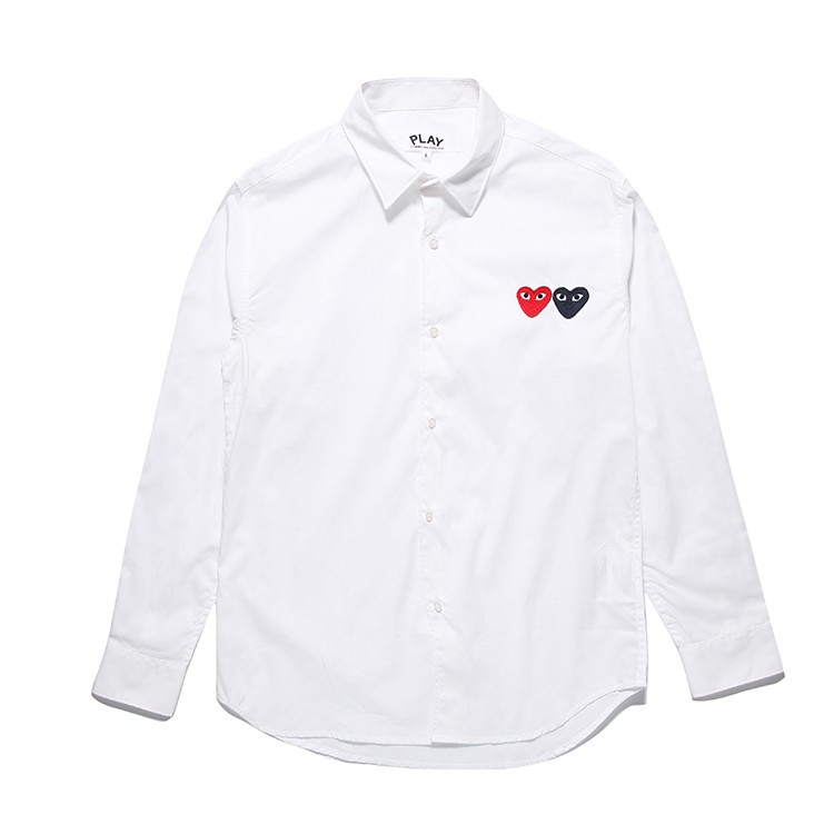 cdg play white long sleeve