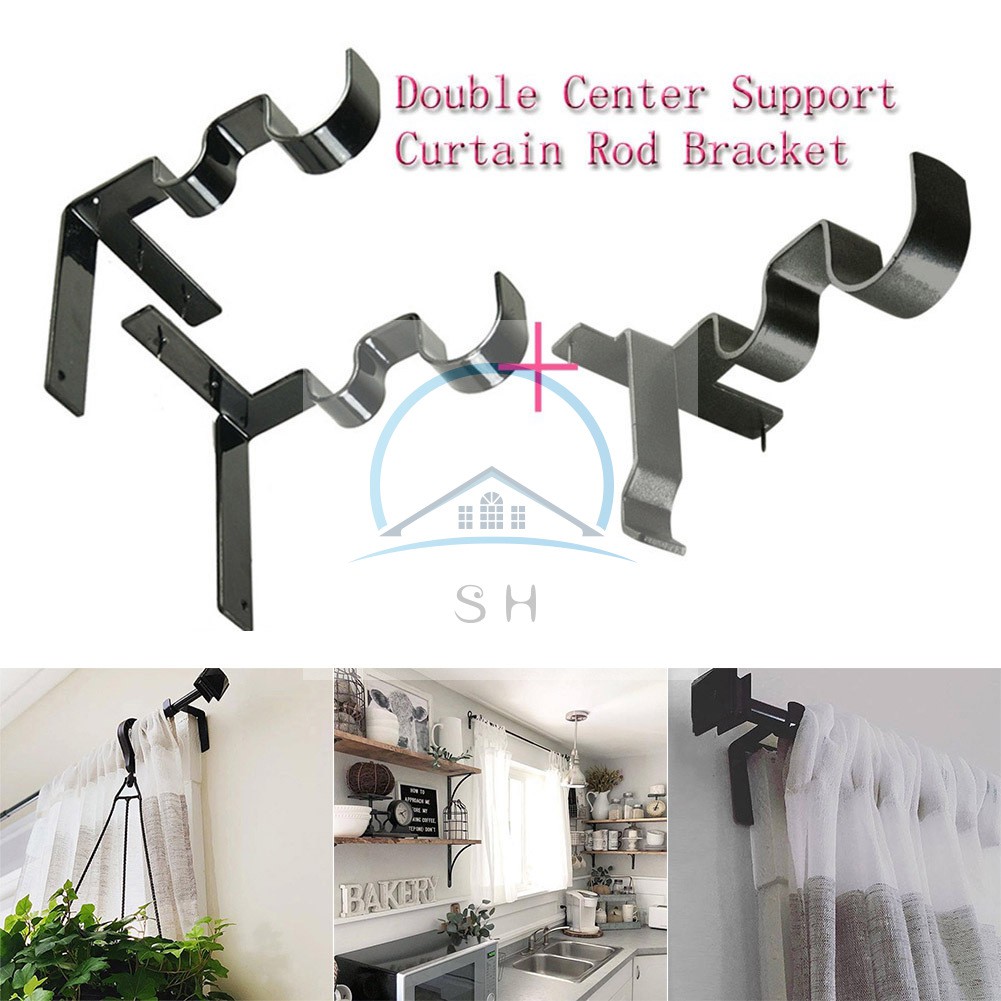 Curtain Rod Holders Support Into Window Frame Bracket Hanging