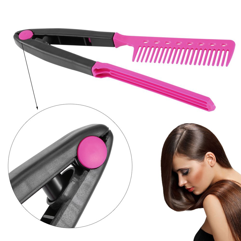 V Type Styling Comb Hair Straightener Flat Irons Straightening