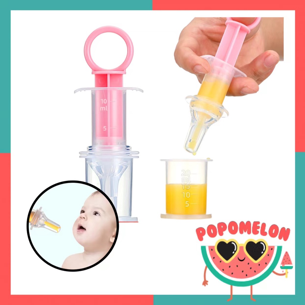 POPOMELON baby antichoke medicine nipple pacifier feeder syringe