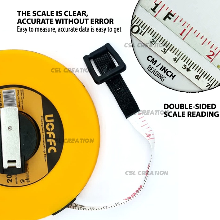 10M 20M 30M 50M UOFFC Fiberglass Measuring Tape Measuring Ruler Open ...