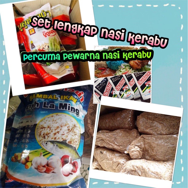 Set lengkap nasi kerabu