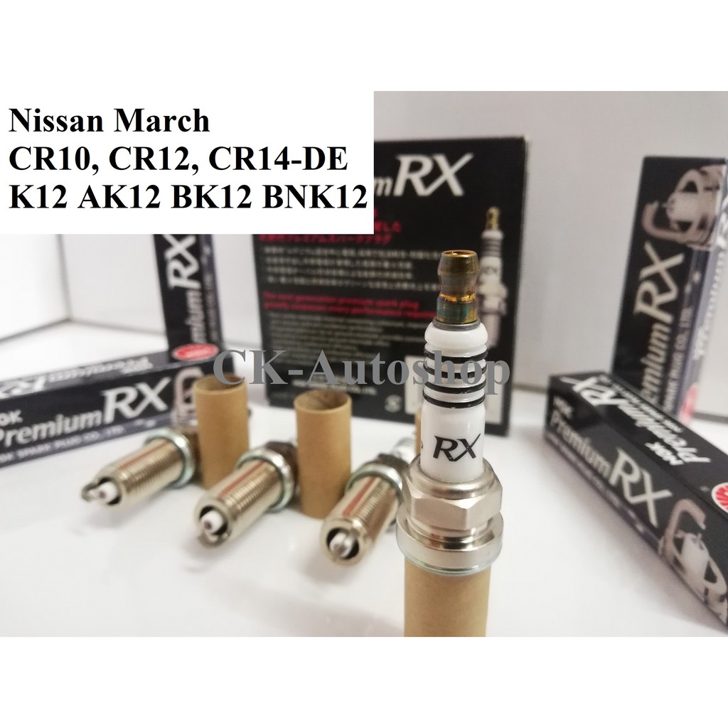 NGK Premium RX Spark Plug 4pcs/set for Nissan March K12 AK12 BK12 BNK12  with CR10DE CR12DE and CR14DE engines | Shopee Malaysia