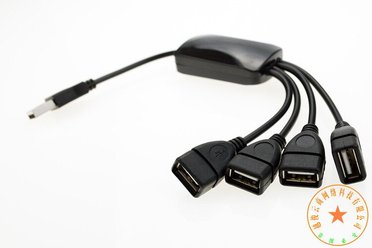 1 to 4 USB 2.0 Hub Extension Data Transfer Cable Male to 4 Female Port Splitter Wire Black