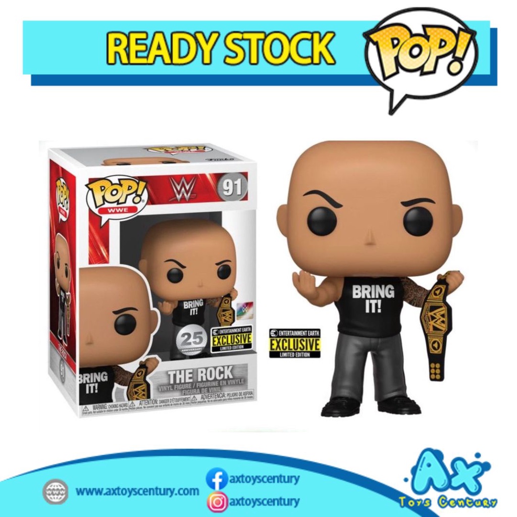 Funko Pop! WWE - The Rock #91 Limited Edition 100% Genuine