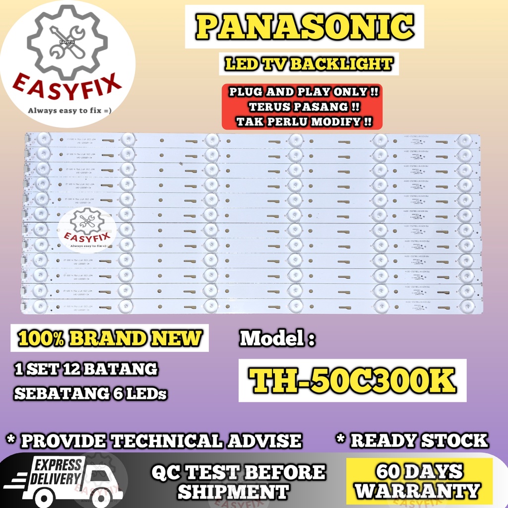 TH-50C300K PANASONIC 50 INCH LED TV BACKLIGHT ( LAMPU TV ) 50" 50C300K 50C300 TH 50C300K TH 50C300