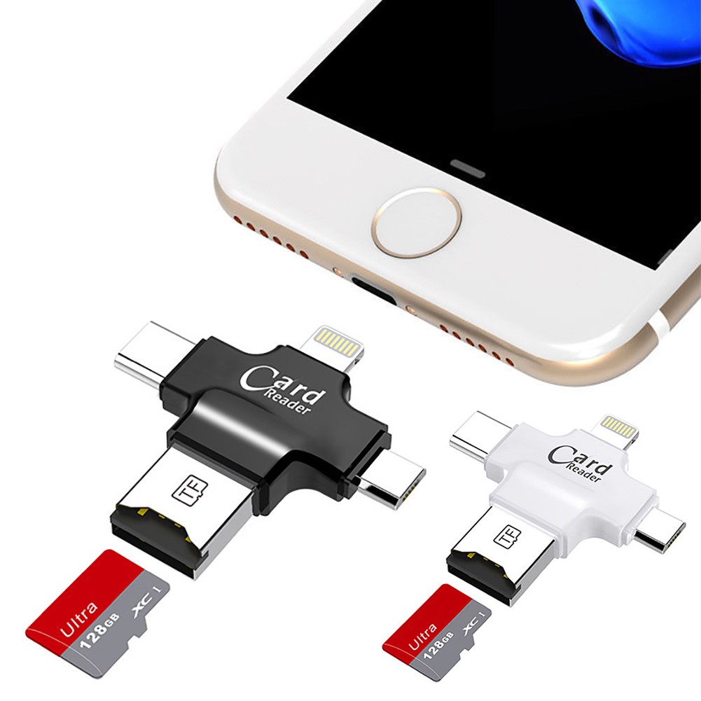 4in1 Ios Micro Usb Type C Otg Sd Tf Lecteur De Carte Pour Android Iphone 7 6s Se Shopee Malaysia