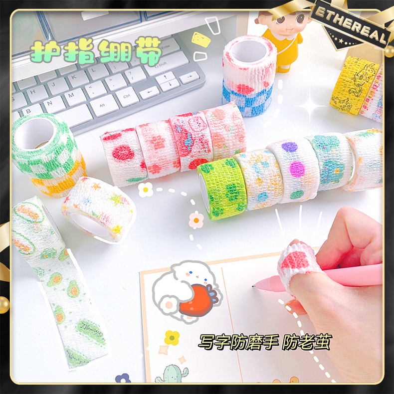 1PC Cute Finger Bandage Self Adhesive Elastic Bandage Wrap Tape Writing ...