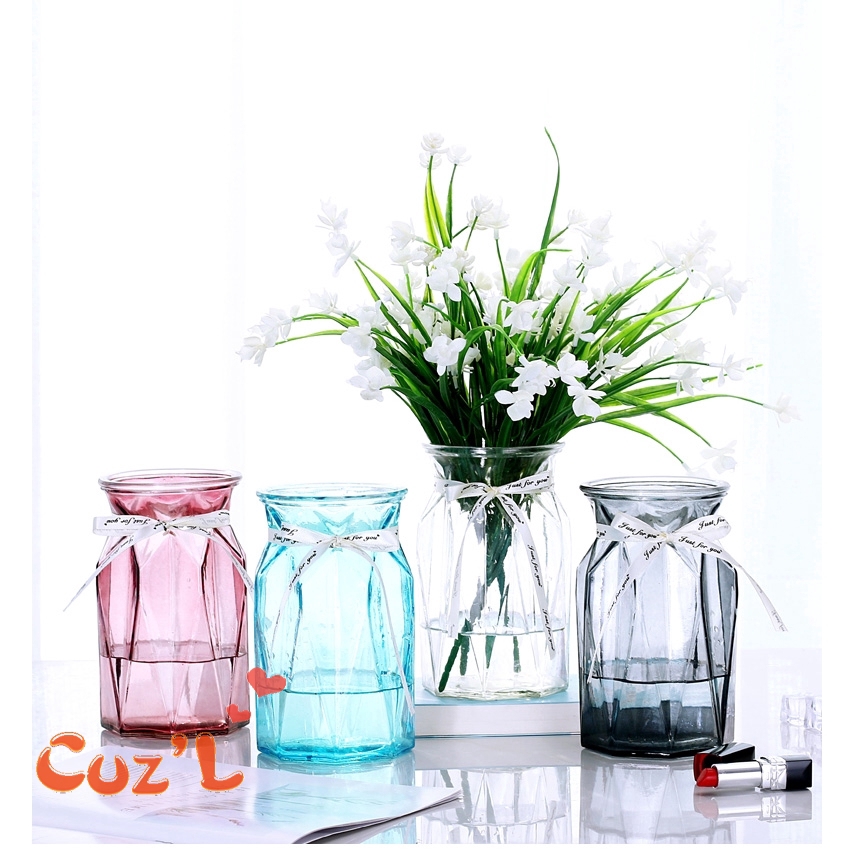 Transparent Glass Vase Water Rich Bamboo Vase Living Room Dry