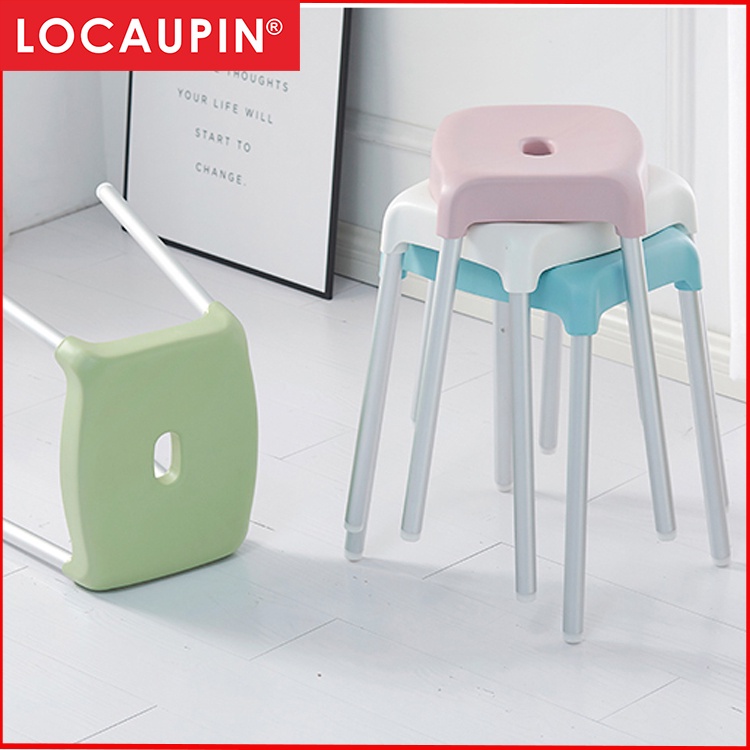 Locaupin Aluminum Legs Plastic Classroom Furniture Stools, Stool Chairs; Flexible Seating; Stacking Stools