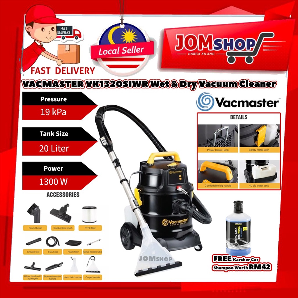 VACMASTER MultiPurpose 20L STAINLESS STELL TANK 3 IN 1 WET & DRY