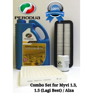 Perodua Semi Synthetic SAE 5W-30 4L + Cabin Filter + Oil 