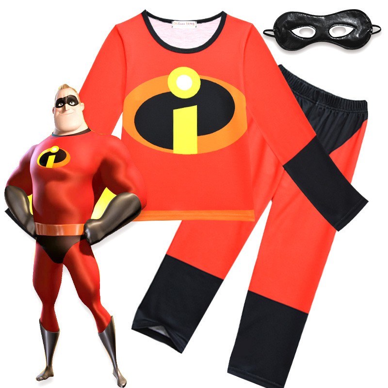 Kids the incredibles 2 Clothing set boys Nightgown Halloween Costume  cosplay sets Girls Cartoon Party Tshirt Pants Mask. | Shopee Malaysia