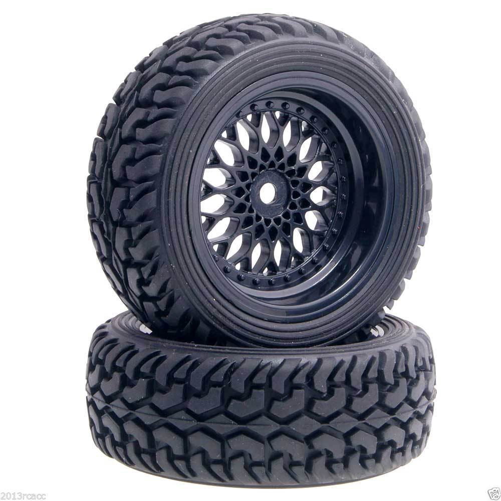 RC HSP 2080-7004A Plastic Wheel&Rally Rubber Tires 4P For 1:10 On-Road Rally Car