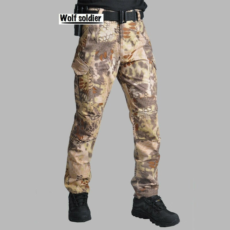 Mens Military Tactical Pants Army Combat Cargo Casual Trousers Hiking