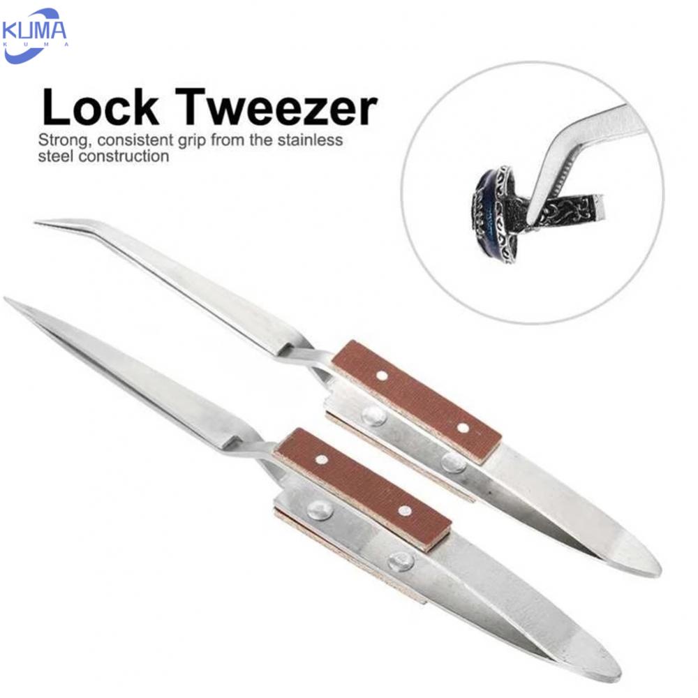 Rebound Clip Tweezers Soldering Tweezers 1 Piece 6.3 Inch Curved Tip